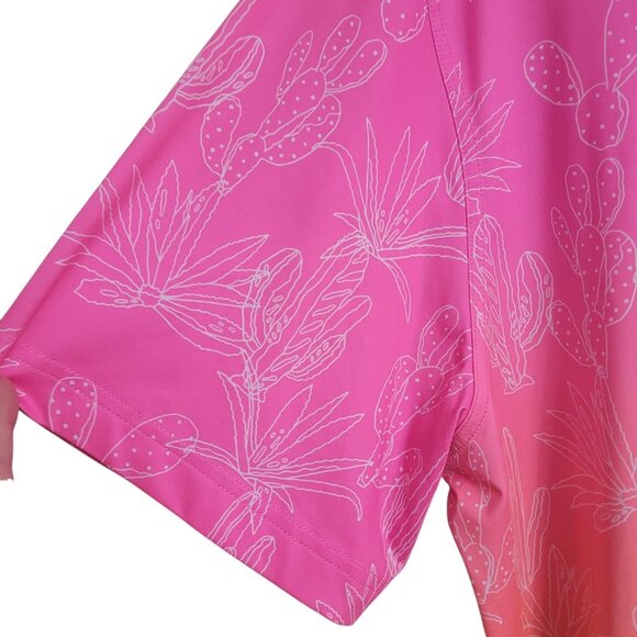 Chubbies Sunset Succulents Performance Polo Men 2XL Pink Orange Tropical XXL - Picture 3 of 10